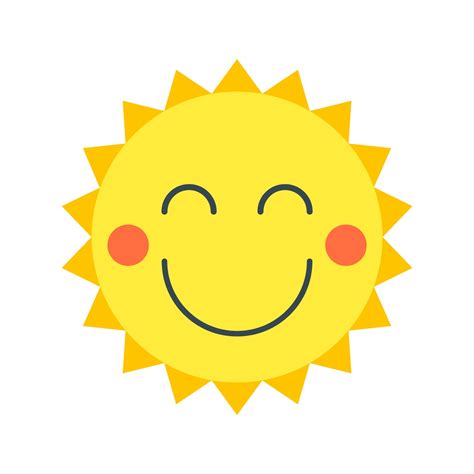 Smiling Sun In Cartoon Style Vector Isolated Object Perfect For