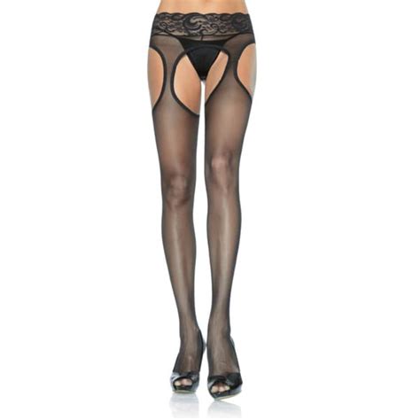 Shop Leg Avenue Women S Sheer Suspender Hose With Lace Waist Free Shipping On Orders Over 45