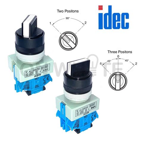 Idec Selector Switch 22mm 240v Maintained 2 Position On Off 3