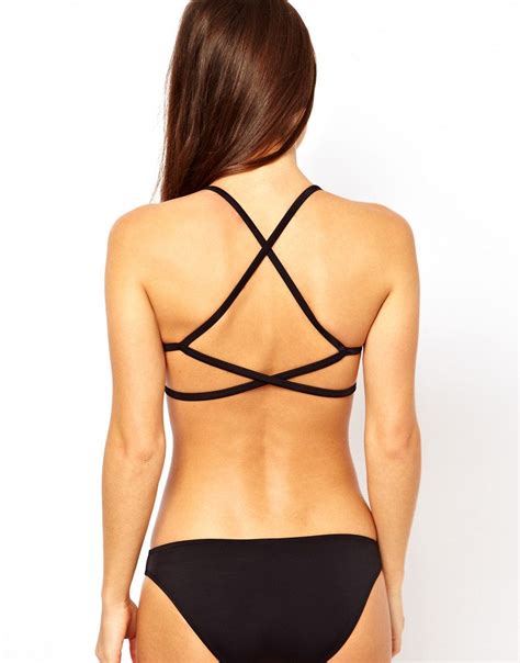 Asos Mix And Match Moulded Cross Back Triangle Bikini Top Triangle