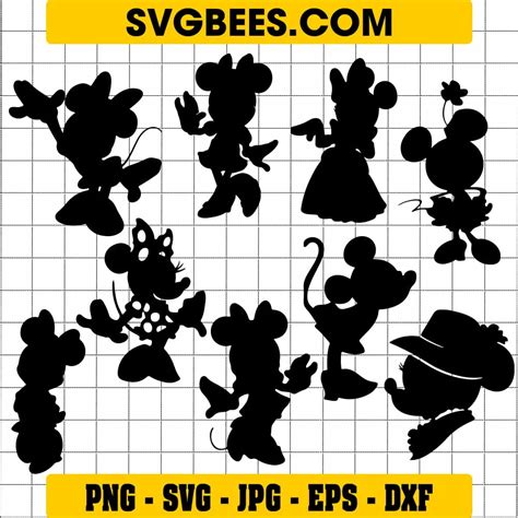Disney Minnie Mouse Silhouette Svg Svgbees