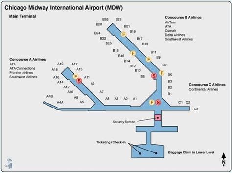 The Chicago Midway Airport Map Is Shown