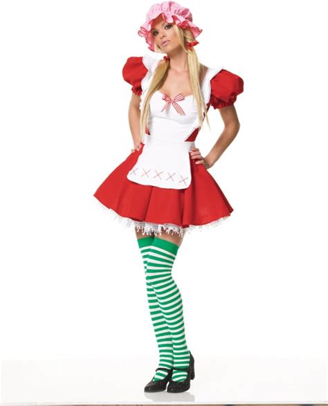 3pc Sexy Strawberry Shortcake Girl Halloween Costume Clothing