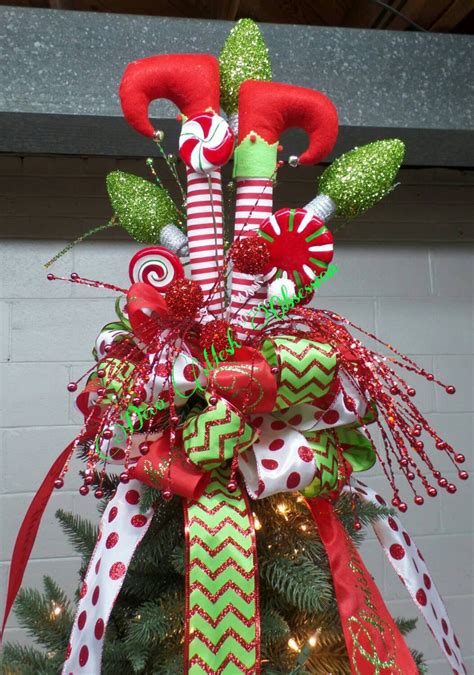 Elf Legs Christmas Tree Topper Ready Ship Decoratorist 178708