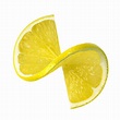 Lemon twist slice isolated on white background. Fresh lemon twist slice ...