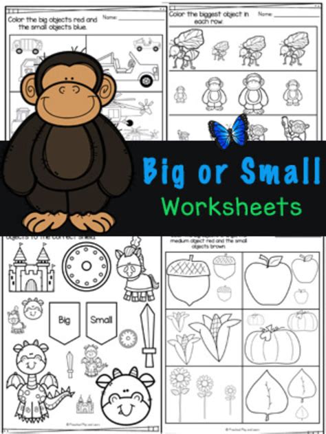 Big And Small Worksheets Preschool Play And Learn
