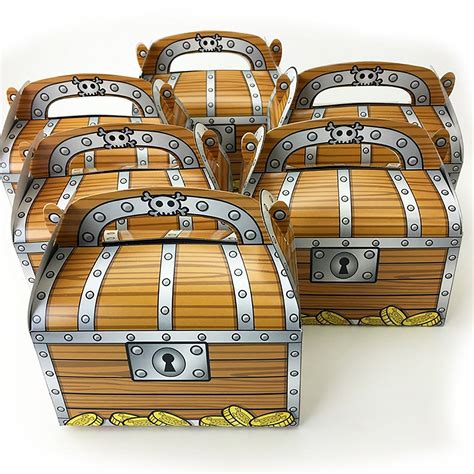 Pirate Treasure Chest Cardboard Treasure Boxes Party Favor Candy Treat