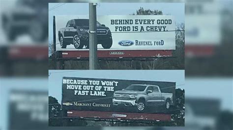 ford and chevy dealers duke it out in billboard battle