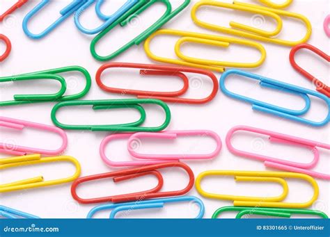 Colorful Paper Clips Stock Image Image Of Office Paperclips 83301665