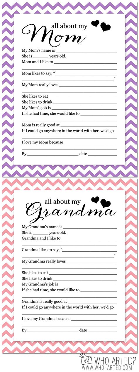 Mothers Day Questionnaire Free Download Cute Questions