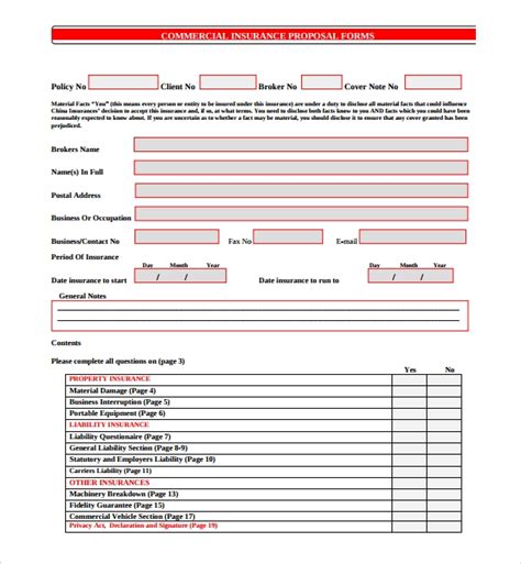 Free 14 Sample Insurance Proposal Templates In Excel Pdf Ms Word