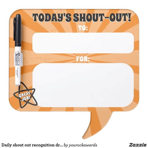 Daily Shout Out Recognition Dry Erase Kudos Board Incentives For Employees