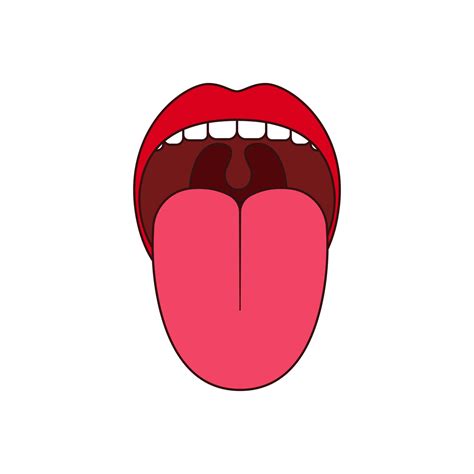 Human Tongue Vector Isolated On White Background 16446525 Vector Art At