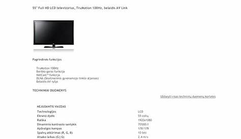 Download free pdf for LG 55LD650 TV manual