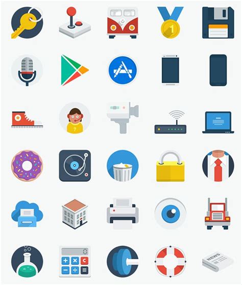 Free Flat Design Icons Psd And Png Ewebdesign Flat Design Icons