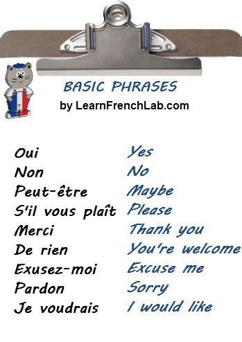 Learn Basic French Phrases with Audio: www.learnfrenchla... … | French ...