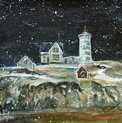 Nubble Lighthouse At Christmas Marguerite Bride