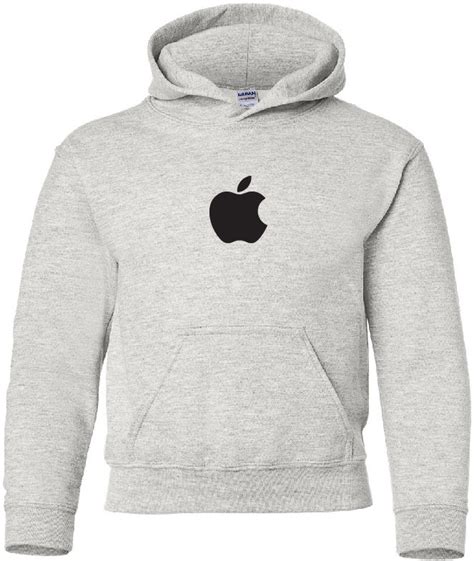 Apple Hooded Sweatshirt Computer Geek Hoodie Mac Logo Black Ink Hoody