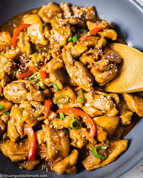 Healthy Chinese Garlic Chicken 15 Minutes Shuangys Kitchen Sink