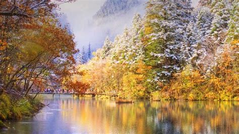 🥇 Landscapes Trees Autumn China Rivers Bing Wallpaper 75532