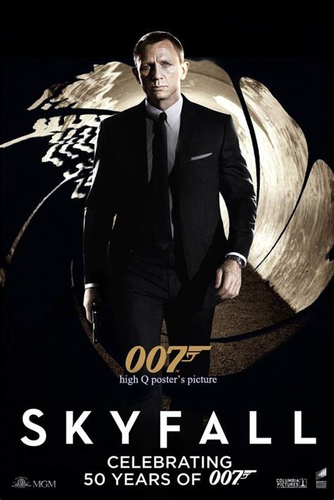 James Bond Skyfall 007 Banner Vinyl 27x40 Poster Daniel Craig James Bond Movies James Bond
