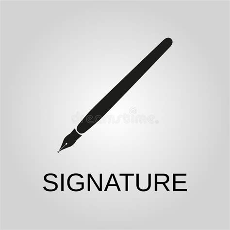 Signature Icon Signature Symbol Flat Design Stock Vector