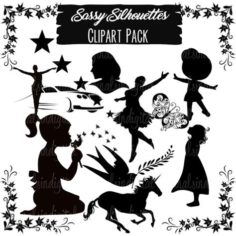 80 Off Sale Sassy Silhouettes Clipart Lady Girl Flower