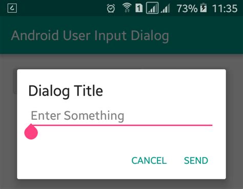 Android User Input Dialog Example Viral Android Tutorials Examples