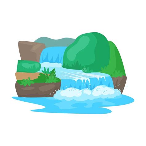 Waterfall Vector Iconcartoon Vector Icon Isolated On White Background