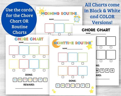 Chore Chart Morning Routine Chart And Bedtime Routine Chart Etsy