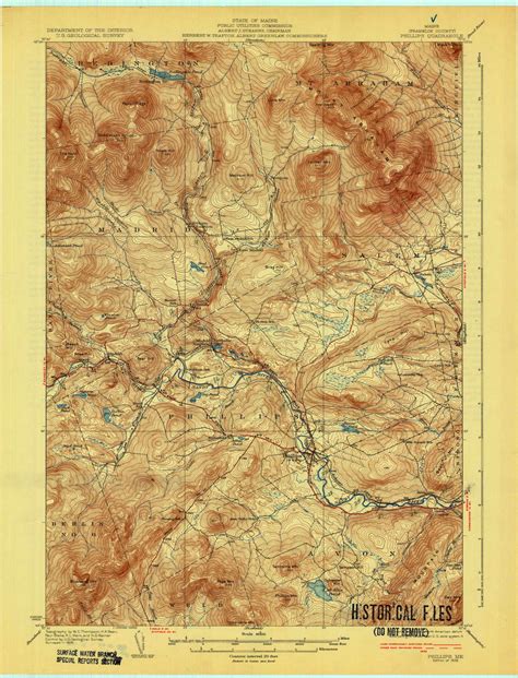 Phillips Maine 1932 1932 Usgs Old Topo Map Reprint 15x15 Me Quad