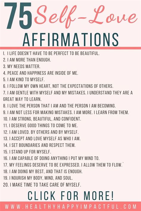 125 Powerful Self Love Affirmations To Build Self Esteem And Confidence