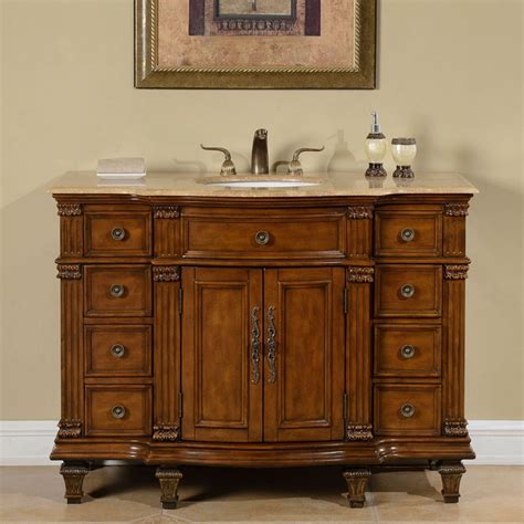 Add style and functionality to your bathroom with a bathroom vanity. 48 Inch Transitional Single Bathroom Vanity with a ...