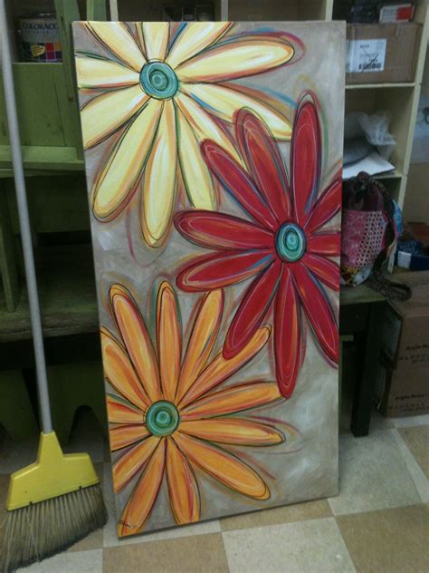 Funky Daisies Jenny Hall Art Painting Projects Painting Crafts