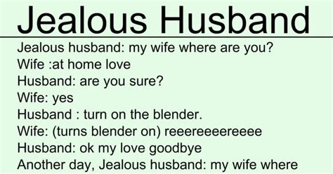 Hilarious Joke About A Jealous Husband