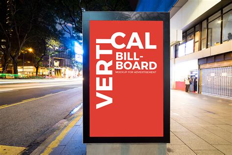 city street vertical billboard mockup   mockup
