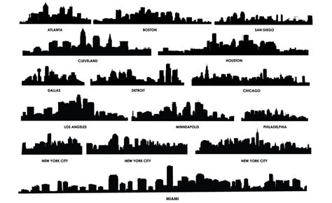 City Skyline Vector Pack For Adobe Illustrator