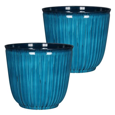 Better Homes And Gardens Kamala Light Blue Resin Planter157in W X 14in
