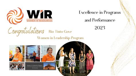 Women In Leadership Program Rio Tinto Gove Excellence In Programs And
