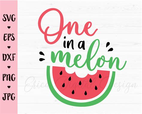 One In A Melon Svg 1st First Birthday Cutting File Funny Etsy