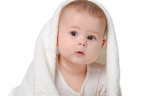 The Baby Under A Towel Stock Image Image Of Offspring 18098893