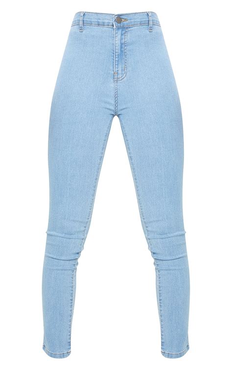Tall Light Blue Wash Disco Fit Skinny Jeans Prettylittlething