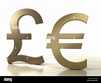 Symbole et symbole de l'euro en laiton Photo Stock - Alamy