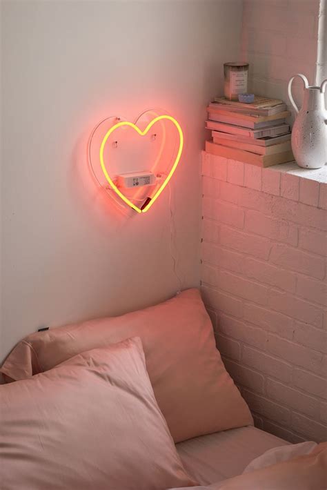 Heart Neon Sign Urban Outfitters Neon Decor Neon Room Neon Wall Signs