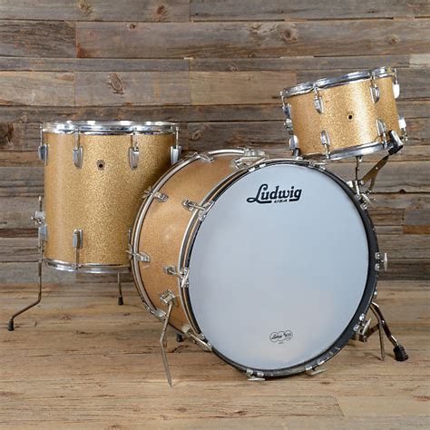 Ludwig 121622 3pc Drum Kit Champagne Sparkle 1967 Used Reverb