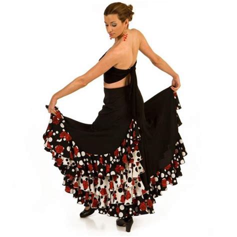 Flamenco Performance Skirt Model Caracoles Flamencista
