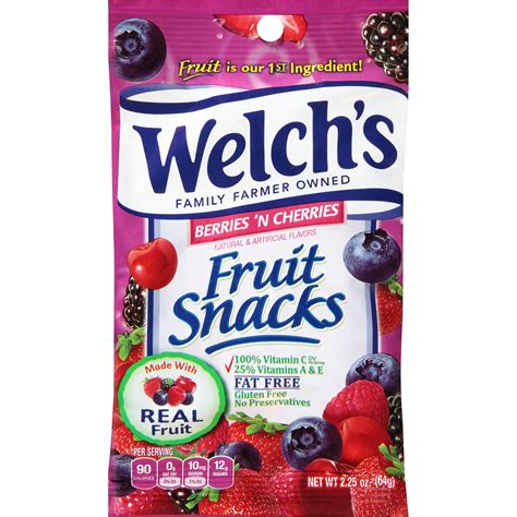 Welchs Berries N Cherries Fruit Snacks 225 Oz Pouch