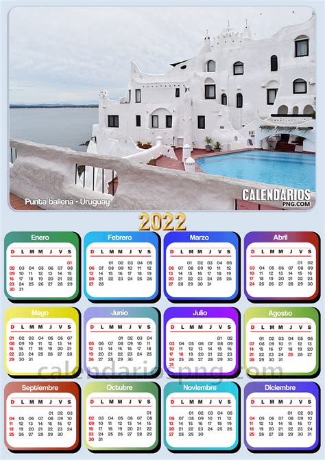 Calendarios 2022 De Uruguay Para Imprimir
