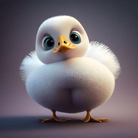 Premium Photo Super Cute Little Goose Rendered In The Style Of Pixar Cartoon Generative Ai