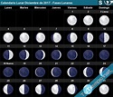 Calendario Lunar Diciembre de 2017 (Hemisferio Sur) - Fases Lunares